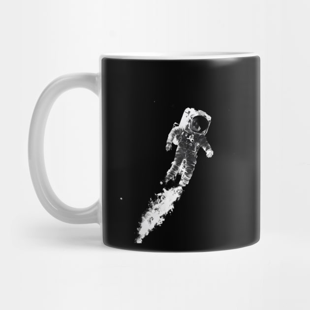 solitary astronaut floating by SPIT-36